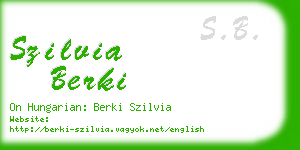 szilvia berki business card